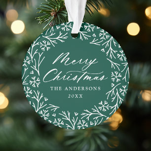 Élégante couronne de flocon de neige Green Christm