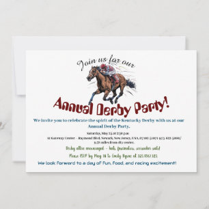 Elégante course Horse Derby Party Invitation