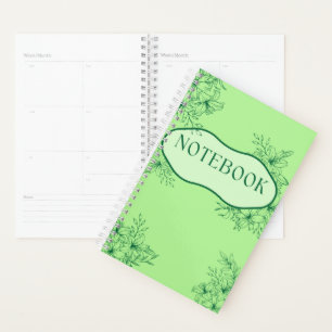 Élégante couverture de Carnet Floral Vert