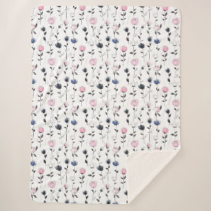 Élégante couverture de sherpa motif rose