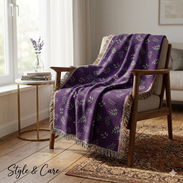 Élégante couverture en molleton à motif de feuille (Elegant Leaf Print Fleece – Cozy & Stylish Blanket)