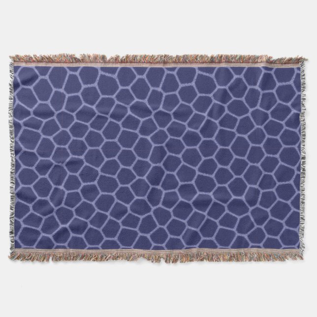 Élégante couverture en molleton à motif girafe ble (Devant)