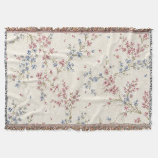 Élégante couverture jetée à motif floral rose et b