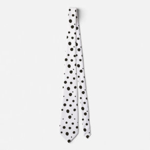 Élégante cravate à pois noir et blanc