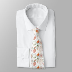 Élégante cravate pour hommes à motif floral aquare