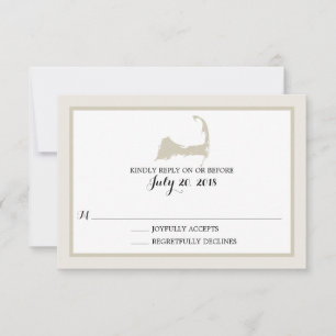 Elégante crème Cape Carte de la morue Mariage RSVP