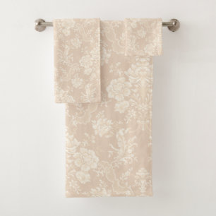 Élégante crème-créme-damas romantique chic flo