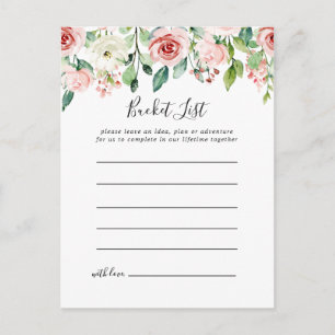 Elégante Dainty Automne Floral Bucket List Cartes