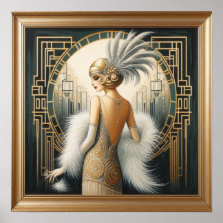 Élégante dame de vitre Art Déco des années 1920, c