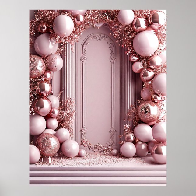 Élégante Décoration Balloon Rose (Devant)