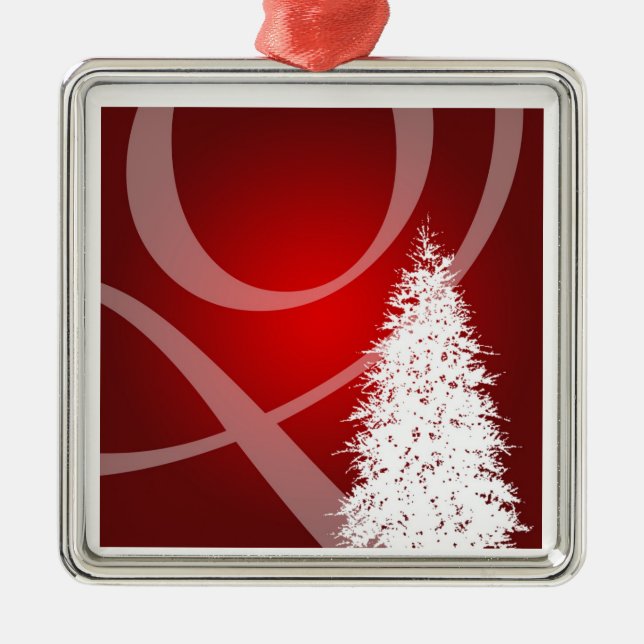 Élégante décoration d'arbre de Noël blanc rouge (Devant)