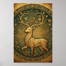 Élégante décoration minimaliste de cerf de forêt