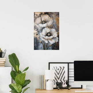 Élégante décoration murale florale blanche avec ac