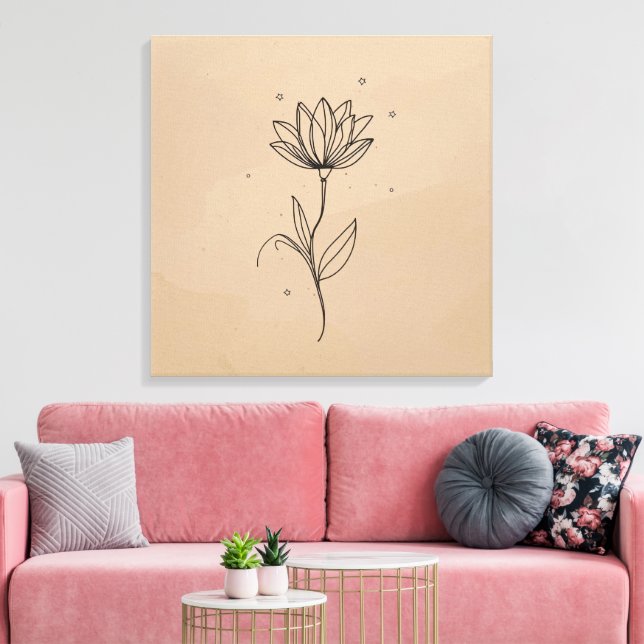 Élégante décoration murale florale | Toile botaniq (Insitu(Salon))