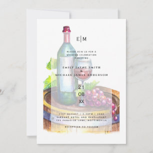 Elégante dégustation de vin Faire-part de mariage 