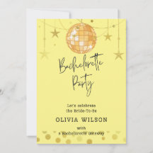 Élégante Disco Ball Bachelorette Party Invitation