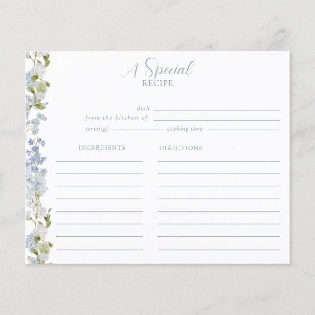 Elégante Dusty Blue Garden Fête des mariées Recett (Devant)