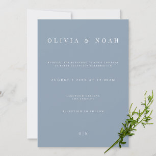 Elégante Dusty Blue Wedding Réception Invitation