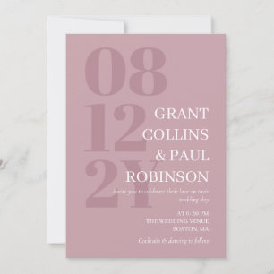 Élégante Dusty Pink Typographie Invitation
