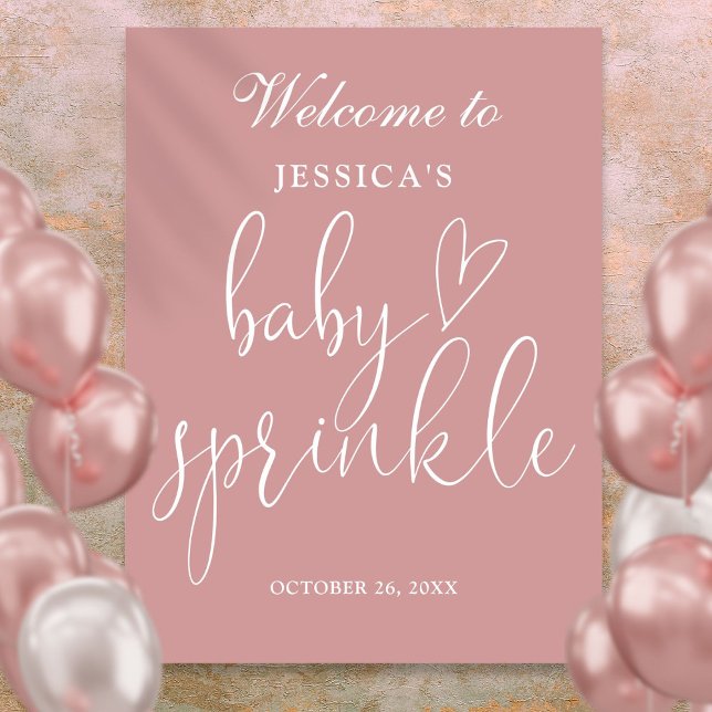 Élégante Dusty Rose rose Baby Sprinkl Affiche de b (Créateur téléchargé)
