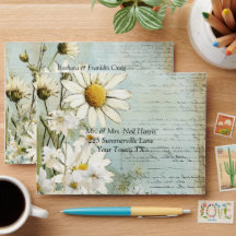 Élégante enveloppe de Mariage de marguerite blanch