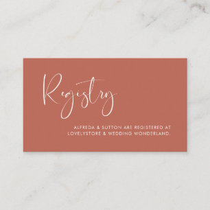 Elégante et moderne carte de registre mariage d'ar