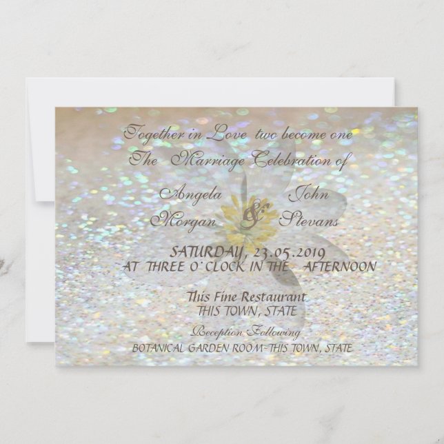 Élégante et stylée, pailletée, carte d'invitation  (Devant)