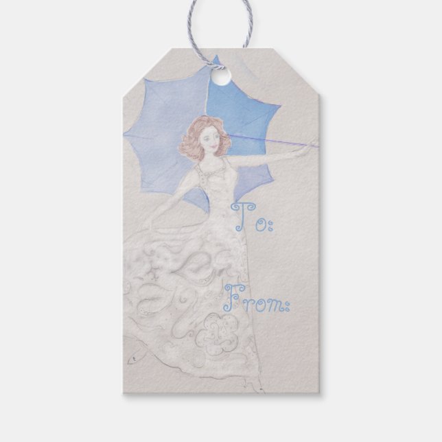 Élégante étiquette cadeau de douche de mariée (Devant)