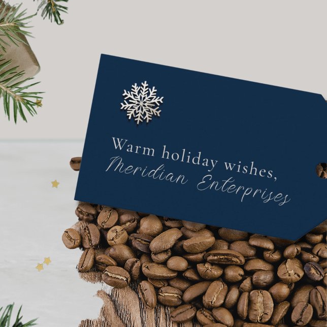 Élégante étiquette cadeau de vacances Snowflake (Créateur téléchargé)