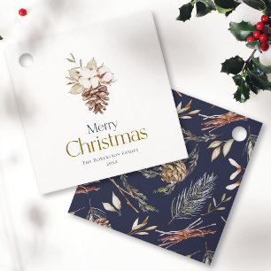 Élégante étiquette cadeau hiver - "Joyeux Noël"