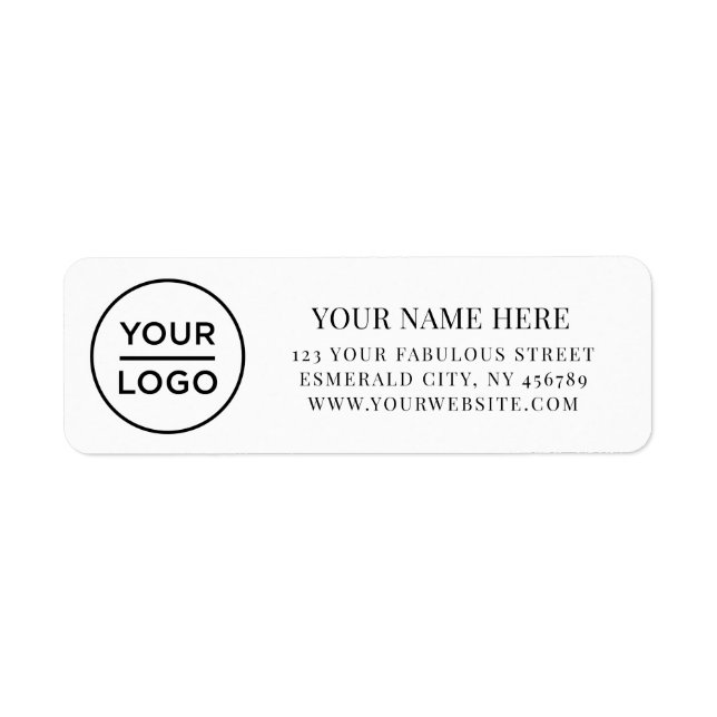 Élégante Étiquette d'Adresse de Retour de Logo d'E (Devant)