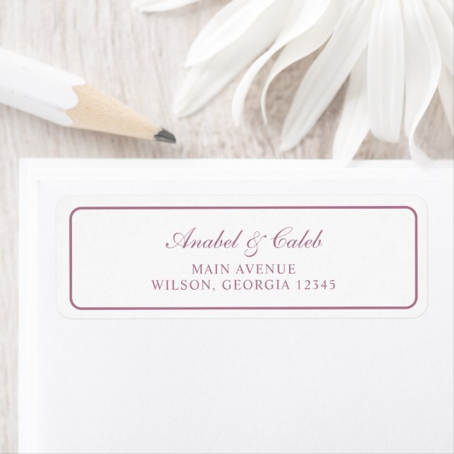 Élégante Étiquette d'Adresse de Retour de Mariage  (En situation)