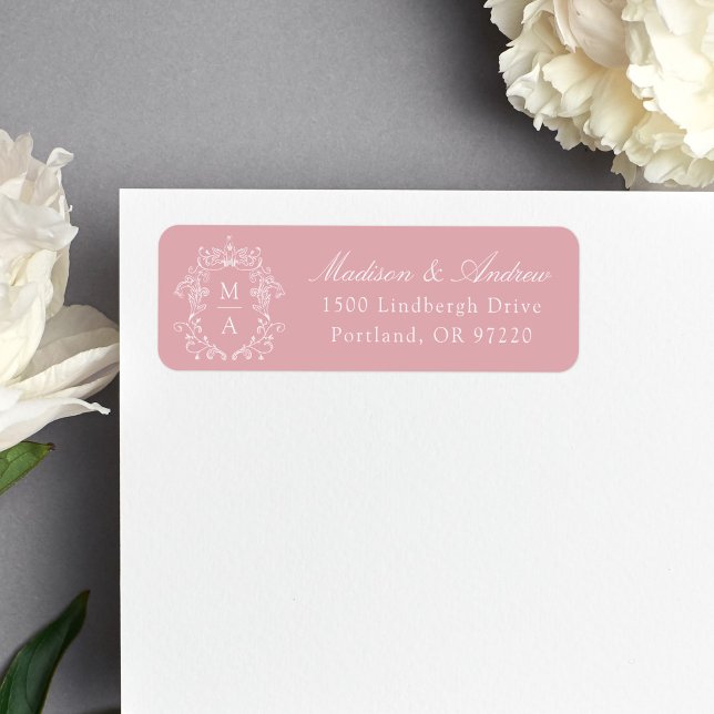 Élégante Étiquette d'Adresse de Retour de Mariage  (Créateur téléchargé)