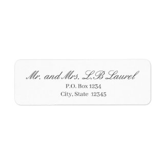 Élégante étiquette d'adresse de retour de script g
