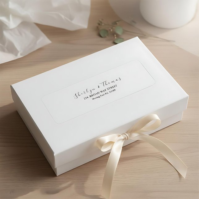 Élégante étiquette d'adresse de retour de script m (Créateur téléchargé)