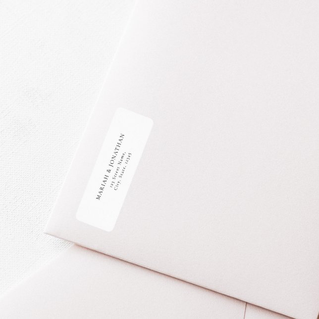 Élégante étiquette d'adresse de retour du Mariage  (Créateur téléchargé)