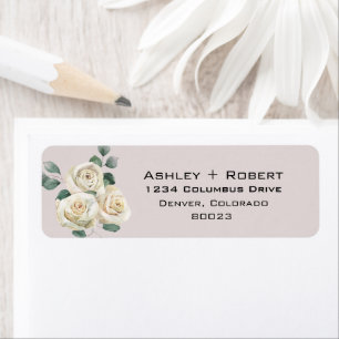 Élégante étiquette d'adresse de retour florale