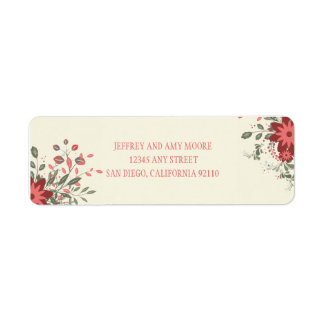 Élégante étiquette d'adresse de retour florale