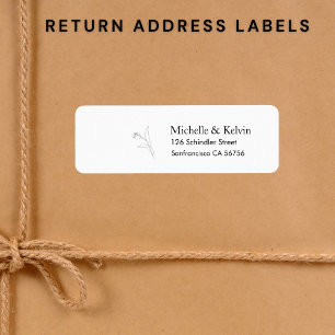 Élégante étiquette d'adresse de retour simple en n