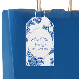 Élégante étiquette de cadeau de douche de mariage