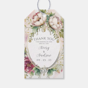 Élégante étiquette de cadeau personnalisée florale