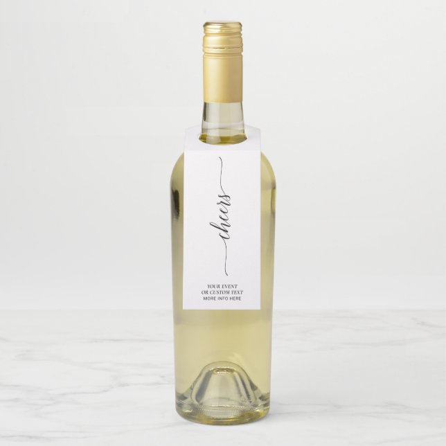 Élégante Étiquette de Fête Minimaliste "Tchin" (Sur bouteille)