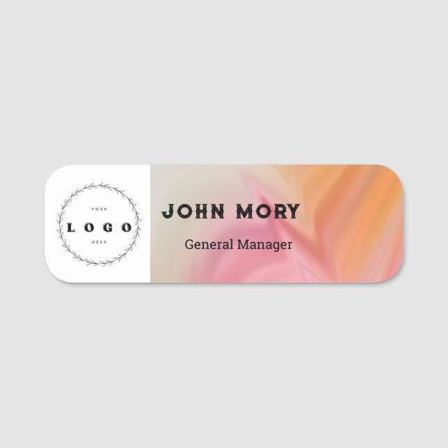 Élégante étiquette de nom d'employé du logo person (Devant)