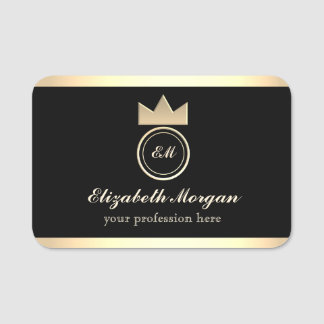 Élégante Étiquette de Nom en Or Noir