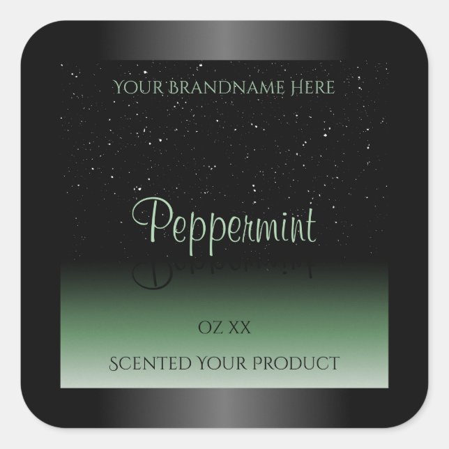 Elégante Étiquette de produits noirs et verts Part (Devant)