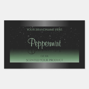 Elégante Étiquette de produits noirs et verts Part