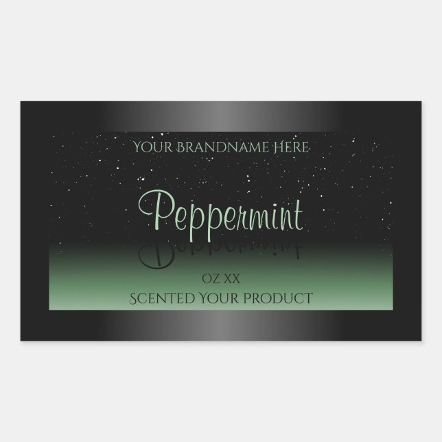 Elégante Étiquette de produits noirs et verts Part (Devant)