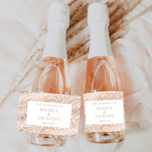 Élégante Étiquette de Vin Mousseux Rose Gold Flora