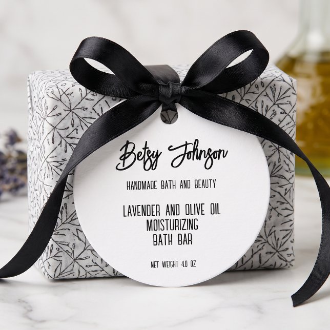 Élégante Étiquette d'Emballage de Savon Minimalist (Créateur téléchargé)