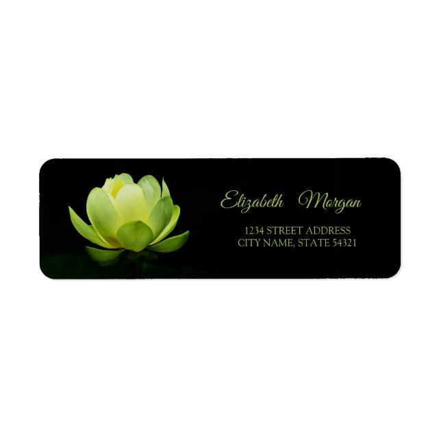 Élégante Étiquette Lotus Vert Glamour (Devant)